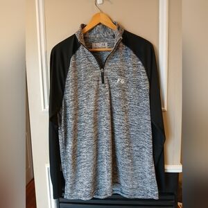 FG Gray and Black Quarter-Zip Pullover Adult Large
